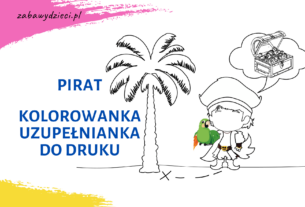 pirat kolorowanka uzupełnianka do druku
