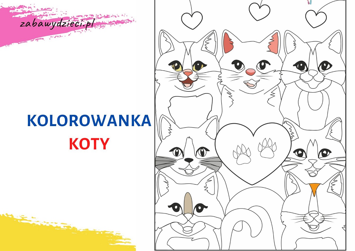 kolorowanka koty Dzień Kota