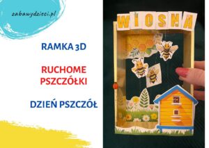 pszczoły DIY praca plastyczna 3d dla dzieci w ramce