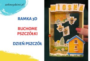 pszczoły DIY praca plastyczna 3d dla dzieci w ramce