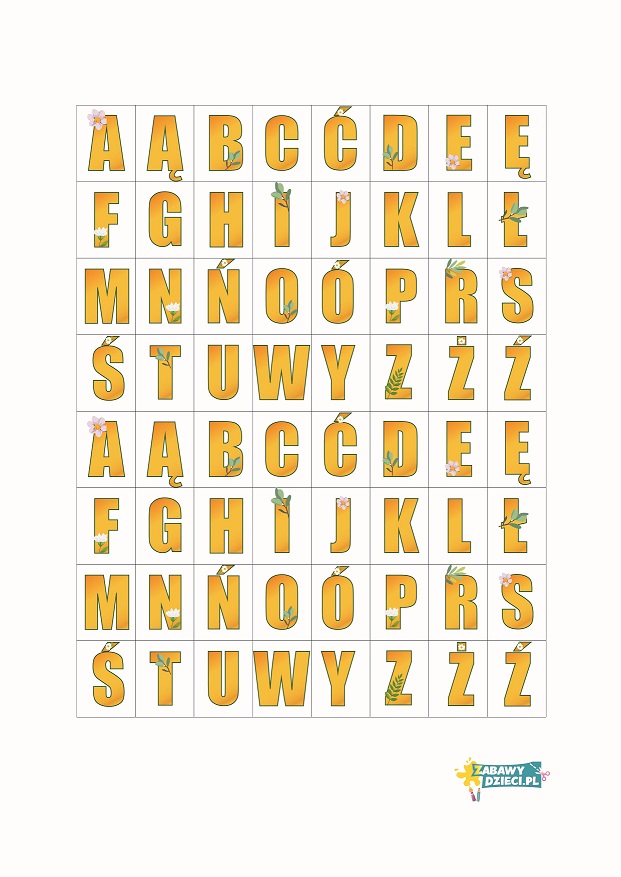 wiosenne litery do druku